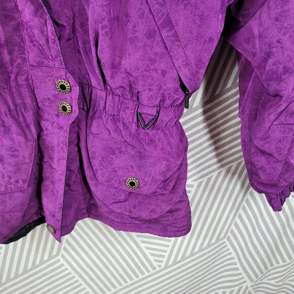 Vintage 80s 90s Havoc Ski Jacket Womens 8 Medium Winter Coat Purple - Picture 3 of 7
